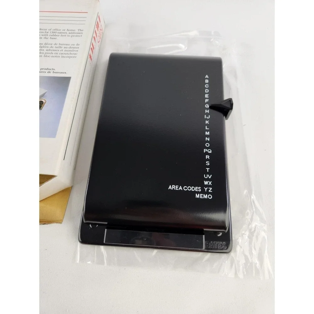 NEW Vintage Metal Bates Secretary Telephone Address Directory Desk Rolodex Book